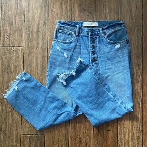 Abercrombie Ultra High Rise Ankle Straight Jean